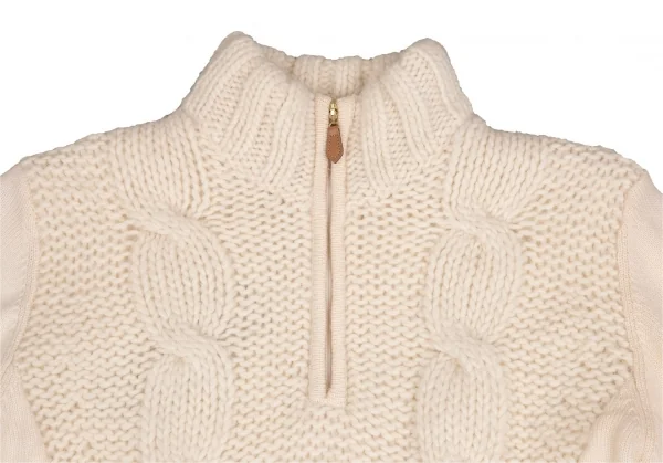 新品!ポールスチュアート スポーツPaul Stuart SPORT アルパカ混ハーフジップケーブルニットセーター ライトベージュL K-110294_003