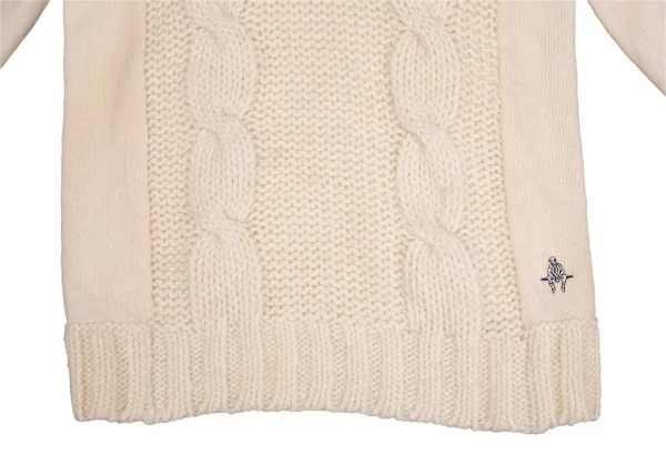 新品!ポールスチュアート スポーツPaul Stuart SPORT アルパカ混ハーフジップケーブルニットセーター ライトベージュL K-110294_008