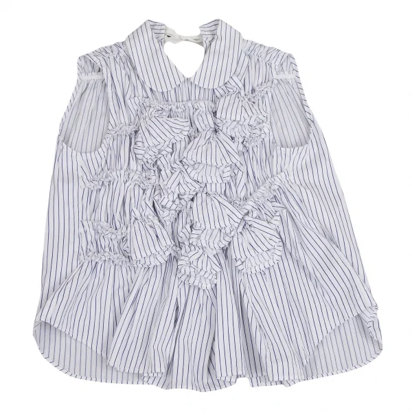 tricot COMME des GARCONS Decorative Gathered Stripes Shirt K-110301_002