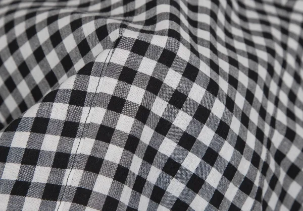 トリココムデギャルソンtricot COMME des GARCONS ギンガムチェック切替フリルブラウス 白黒S K-110302_009