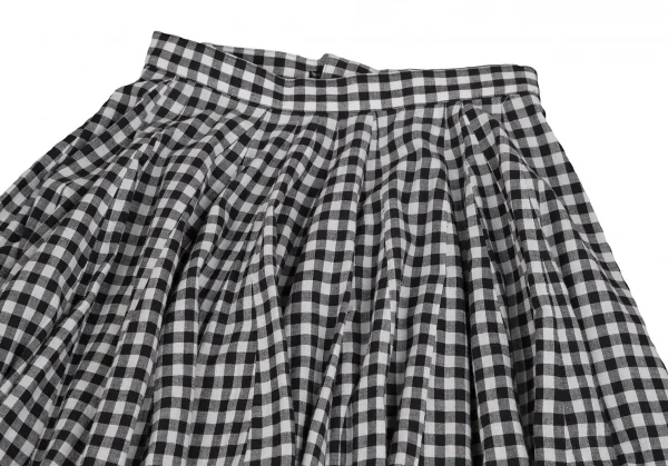 トリココムデギャルソンtricot COMME des GARCONS ギンガムチェック切替フレアスカート 白黒S K-110303_003
