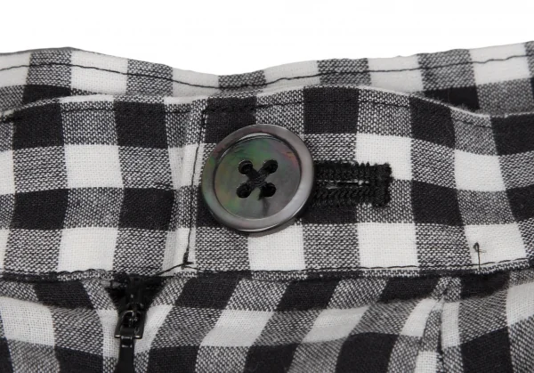 トリココムデギャルソンtricot COMME des GARCONS ギンガムチェック切替フレアスカート 白黒S K-110303_009