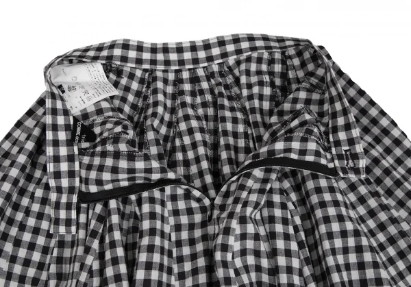 トリココムデギャルソンtricot COMME des GARCONS ギンガムチェック切替フレアスカート 白黒S K-110303_010