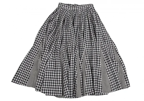 トリココムデギャルソンtricot COMME des GARCONS ギンガムチェック切替フリルセットアップスーツ 白黒S K-110304_011