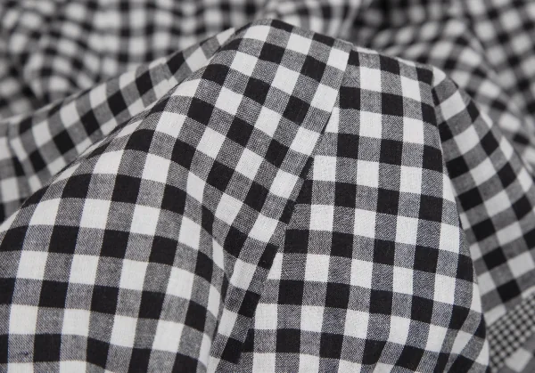 トリココムデギャルソンtricot COMME des GARCONS ギンガムチェック切替フリルセットアップスーツ 白黒S K-110304_017