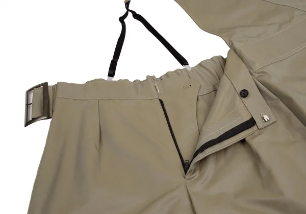 ヒスイヒロコイトウHISUIHIROKOITO 玉虫コットンポリワンショルダーラップパンツ カーキM K-110310_008