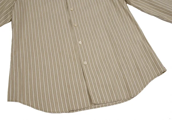 ポールスミスPaul Smith COLLECTION ストライプバンドカラーシャツ ベージュ白M K-110316_006