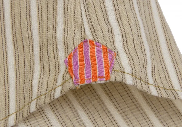 ポールスミスPaul Smith COLLECTION ストライプバンドカラーシャツ ベージュ白M K-110316_007