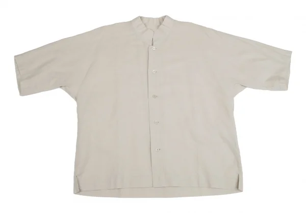 オムプリッセ イッセイ ミヤケHOMME PLISSE ISSEY MIYAKE リネンコットンスタンドカラードルマンシャツ ライトベージュ2 K-110319_002