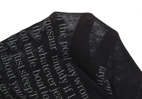 ヨウジヤマモト ファムYohji Yamamoto FEMME レタリングプリント肩開きTシャツ 黒2 K-110328_012