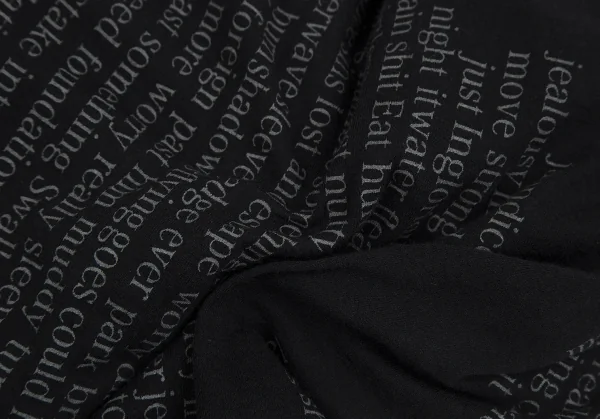 ヨウジヤマモト ファムYohji Yamamoto FEMME レタリングプリント肩開きTシャツ 黒2 K-110328_013