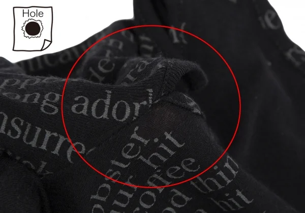 ヨウジヤマモト ファムYohji Yamamoto FEMME レタリングプリント肩開きTシャツ 黒2 K-110328_005