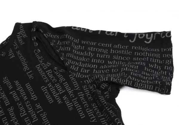 ヨウジヤマモト ファムYohji Yamamoto FEMME レタリングプリント肩開きTシャツ 黒2 K-110328_006