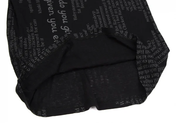 ヨウジヤマモト ファムYohji Yamamoto FEMME レタリングプリント肩開きTシャツ 黒2 K-110328_009