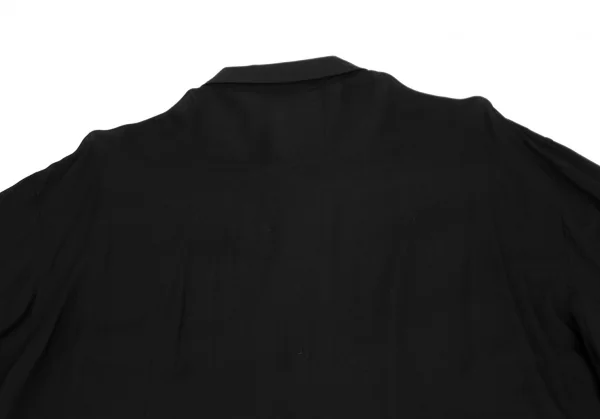 ヨウジヤマモト プールオムYohji Yamamoto POUR HOMME テンセルローンナロータイ付き切替ロングシャツ 黒3 K-110342_011
