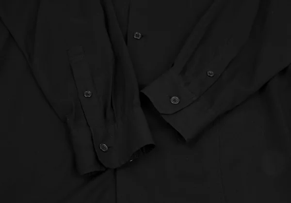 ヨウジヤマモト プールオムYohji Yamamoto POUR HOMME テンセルローンナロータイ付き切替ロングシャツ 黒3 K-110342_004