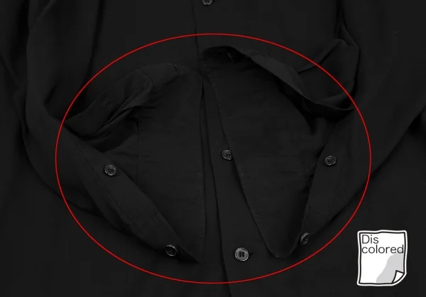 ヨウジヤマモト プールオムYohji Yamamoto POUR HOMME テンセルローンナロータイ付き切替ロングシャツ 黒3 K-110342_005