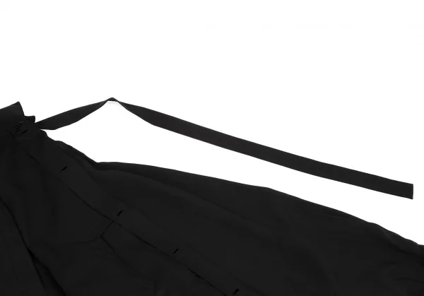 ヨウジヤマモト プールオムYohji Yamamoto POUR HOMME テンセルローンナロータイ付き切替ロングシャツ 黒3 K-110342_009
