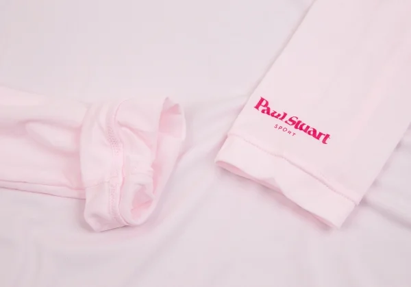 新品!ポールスチュアート スポーツPaul Stuart SPORT ロゴプリントストレッチギャザーハイネックカットソー ライトピンクL K-110357_008