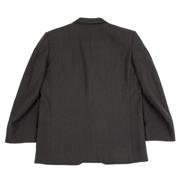 コムデギャルソン オムドゥCOMME des GARCONS HOMME DEUX シルク混ウールピンストライプジャケット チャコールS K-110371_011