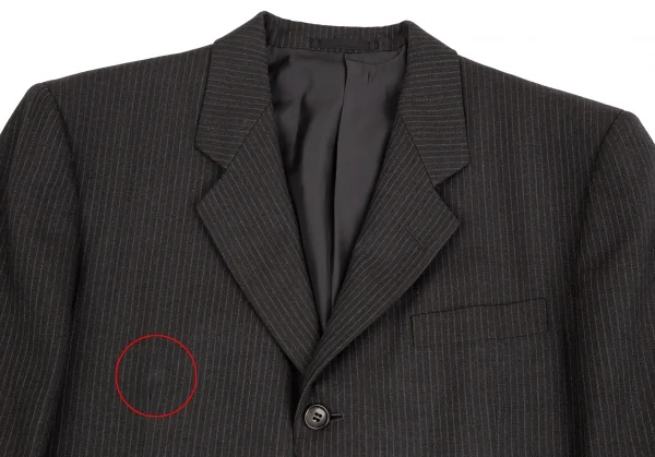 コムデギャルソン オムドゥCOMME des GARCONS HOMME DEUX シルク混ウールピンストライプジャケット チャコールS K-110371_002