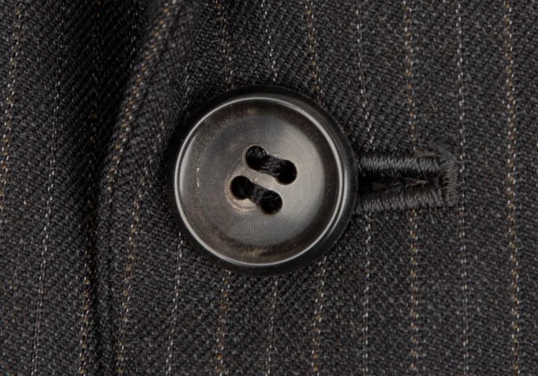 コムデギャルソン オムドゥCOMME des GARCONS HOMME DEUX シルク混ウールピンストライプジャケット チャコールS K-110371_005