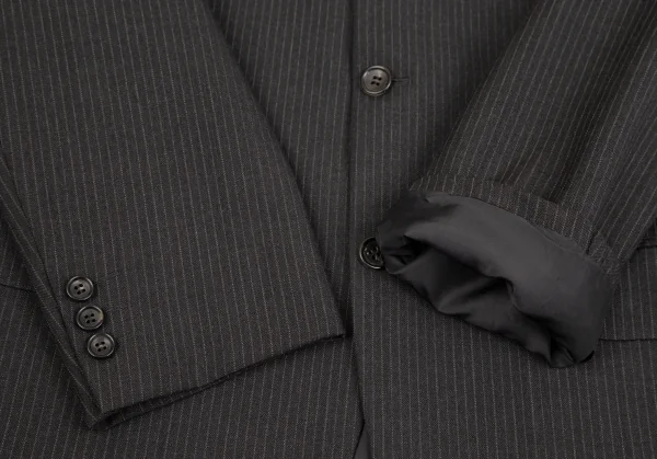 コムデギャルソン オムドゥCOMME des GARCONS HOMME DEUX シルク混ウールピンストライプジャケット チャコールS K-110371_007