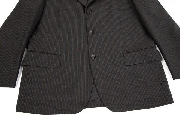 コムデギャルソン オムドゥCOMME des GARCONS HOMME DEUX シルク混ウールピンストライプジャケット チャコールS K-110371_008