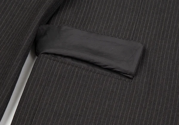 コムデギャルソン オムドゥCOMME des GARCONS HOMME DEUX シルク混ウールピンストライプジャケット チャコールS K-110371_009