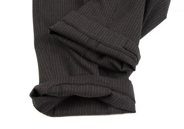 コムデギャルソン オムドゥCOMME des GARCONS HOMME DEUX シルク混ウールピンストライプパンツ チャコールS K-110372_011