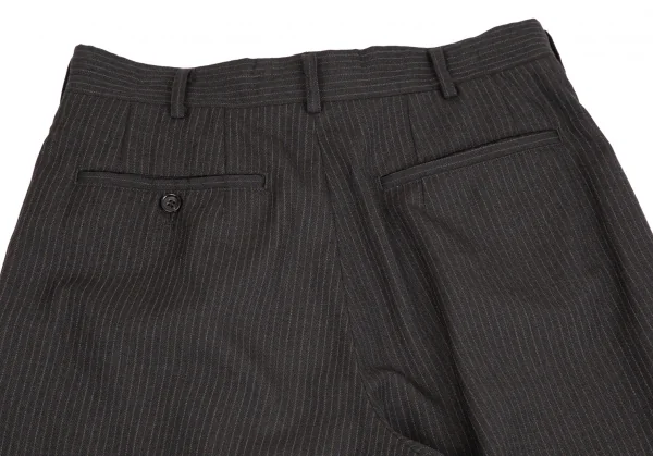 コムデギャルソン オムドゥCOMME des GARCONS HOMME DEUX シルク混ウールピンストライプパンツ チャコールS K-110372_013