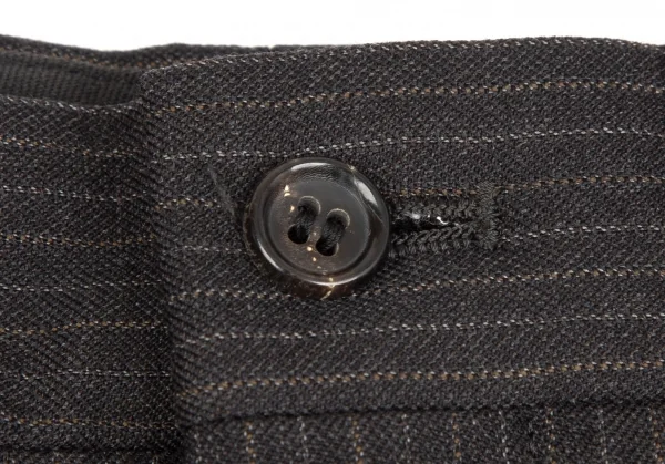 コムデギャルソン オムドゥCOMME des GARCONS HOMME DEUX シルク混ウールピンストライプパンツ チャコールS K-110372_003