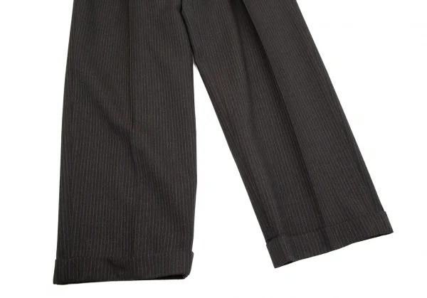 コムデギャルソン オムドゥCOMME des GARCONS HOMME DEUX シルク混ウールピンストライプパンツ チャコールS K-110372_009