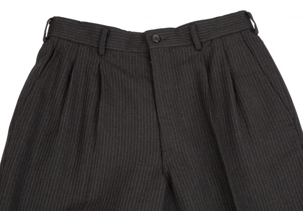 コムデギャルソン オムドゥCOMME des GARCONS HOMME DEUX シルク混ウールピンストライプセットアップスーツ チャコールS K-110373_010
