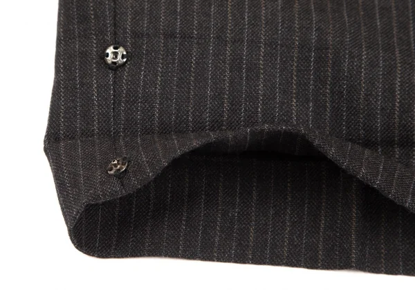 コムデギャルソン オムドゥCOMME des GARCONS HOMME DEUX シルク混ウールピンストライプセットアップスーツ チャコールS K-110373_016