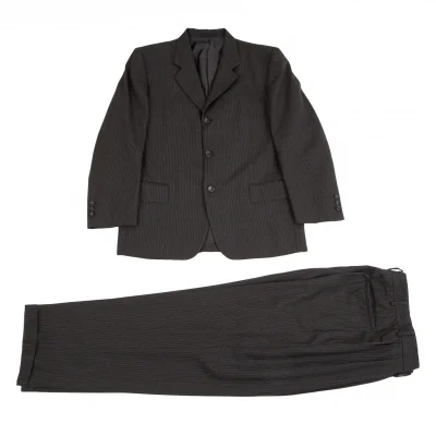 コムデギャルソン オムドゥCOMME des GARCONS HOMME DEUX シルク混ウールピンストライプセットアップスーツ チャコール