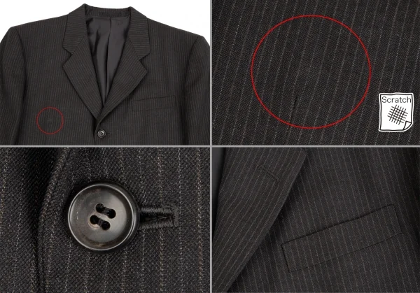 コムデギャルソン オムドゥCOMME des GARCONS HOMME DEUX シルク混ウールピンストライプセットアップスーツ チャコールS K-110373_003