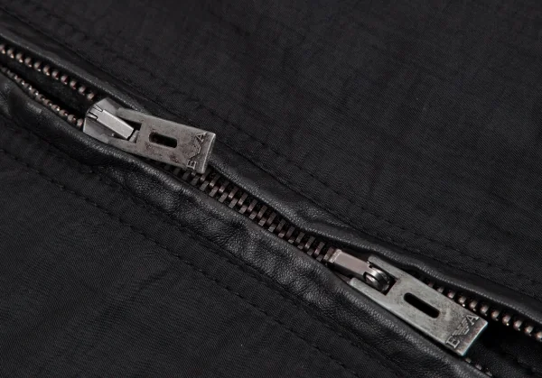 エンポリオアルマーニEMPORIO ARMANI レザー切替バイカージャケット 黒M K-110374_011