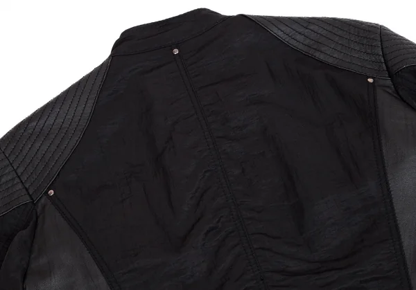 エンポリオアルマーニEMPORIO ARMANI レザー切替バイカージャケット 黒M K-110374_016