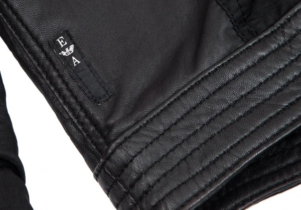 エンポリオアルマーニEMPORIO ARMANI レザー切替バイカージャケット 黒M K-110374_018