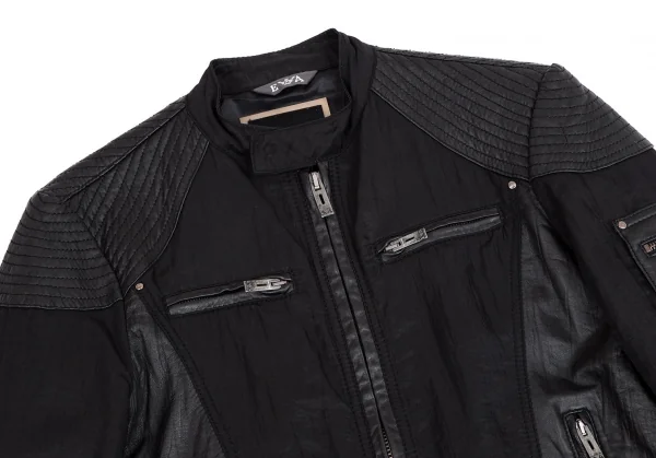 エンポリオアルマーニEMPORIO ARMANI レザー切替バイカージャケット 黒M K-110374_002