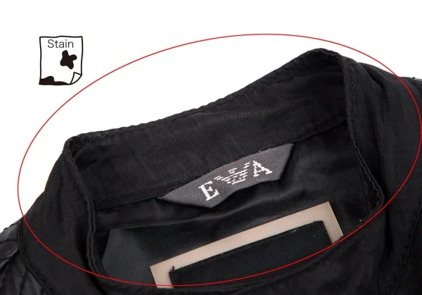 エンポリオアルマーニEMPORIO ARMANI レザー切替バイカージャケット 黒M K-110374_004