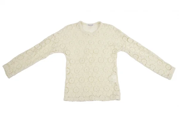 ローブドシャンブル コムデギャルソンrobe de chambre COMME des GARCONS ウールフラワーレースニットセーター オフS位 K-110380_002
