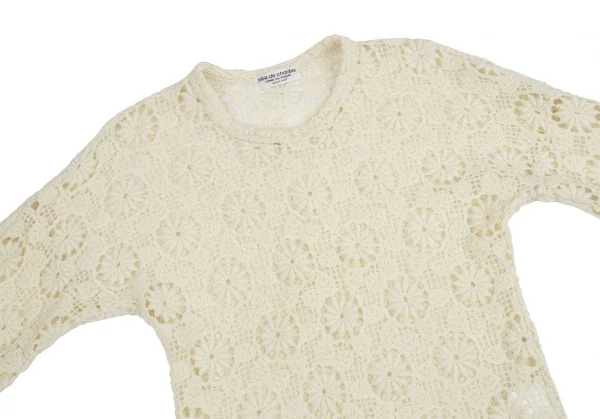 ローブドシャンブル コムデギャルソンrobe de chambre COMME des GARCONS ウールフラワーレースニットセーター オフS位 K-110380_003