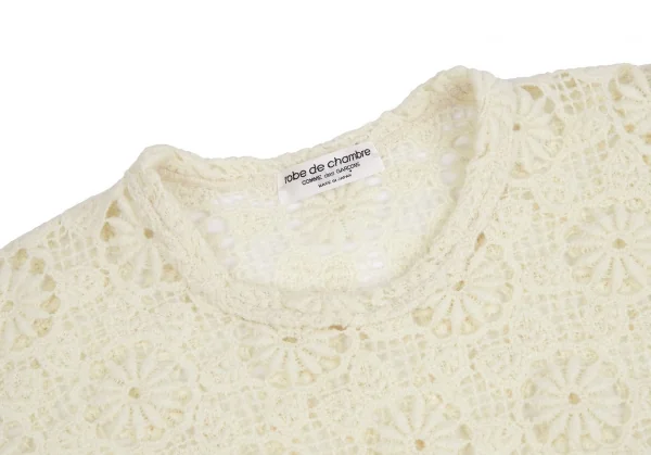 ローブドシャンブル コムデギャルソンrobe de chambre COMME des GARCONS ウールフラワーレースニットセーター オフS位 K-110380_004