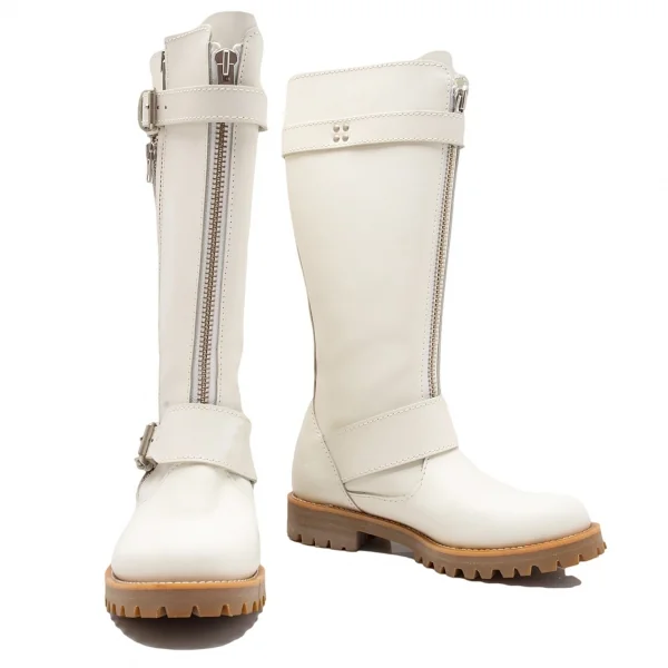 ジュンヤワタナベ コムデギャルソンJUNYA WATANABE COMME des GARCONS ジップデザインベルトロングブーツ 白S(23位) K-110389_001