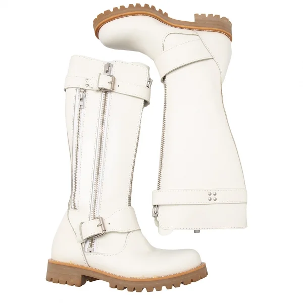 ジュンヤワタナベ コムデギャルソンJUNYA WATANABE COMME des GARCONS ジップデザインベルトロングブーツ 白S(23位) K-110389_002