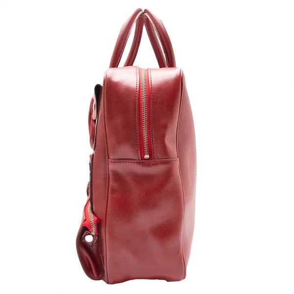 コムデギャルソンCOMME des GARCONS フェイクレザータクティカルポケットバッグ 赤 K-110390_003