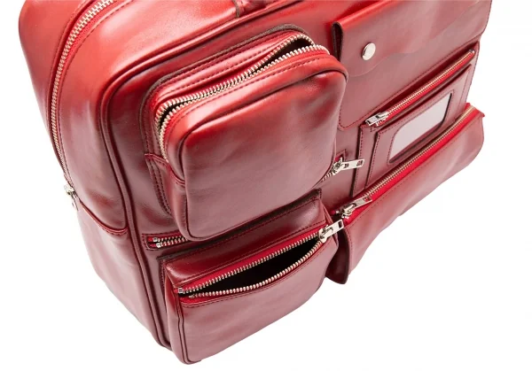 コムデギャルソンCOMME des GARCONS フェイクレザータクティカルポケットバッグ 赤 K-110390_007