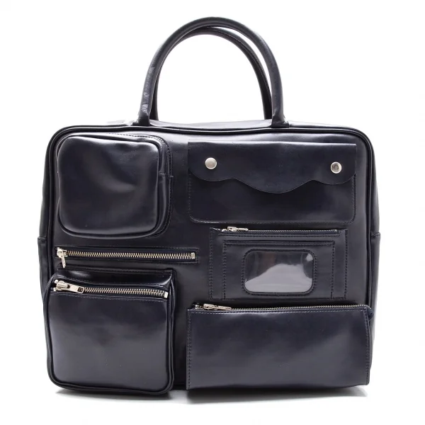 コムデギャルソンCOMME des GARCONS フェイクレザータクティカルポケットバッグ 紺 K-110391_001